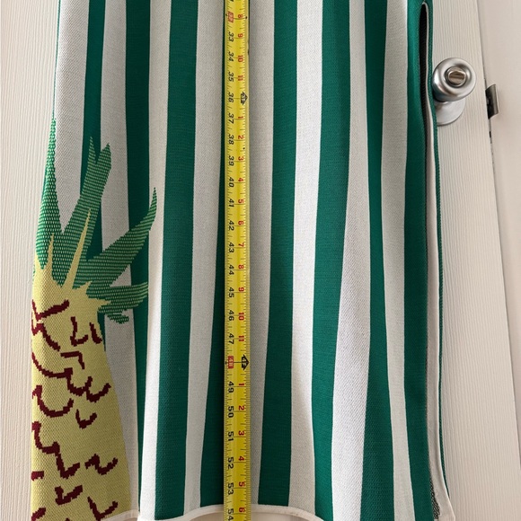 STAUD Bermuda Green White Striped Compact-Knit Dress Size L - Picture 13 of 15